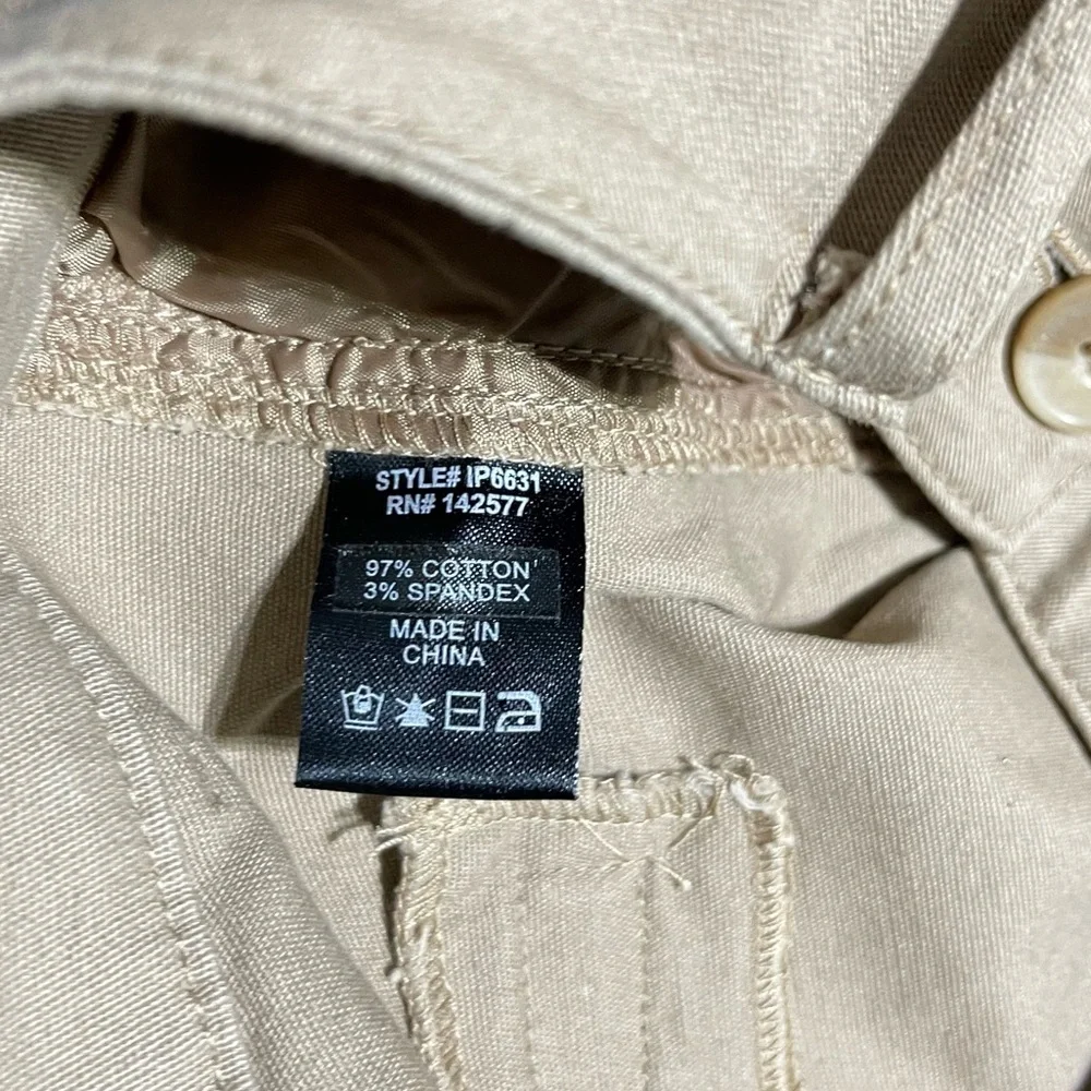 Iris kakhi Chino Cuffed Women Pants Size L crop - Picture 9 of 10